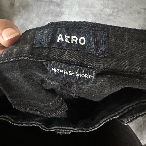 Aeropostale Black Distressed Jean Shorts 6R - Picture 3 of 5